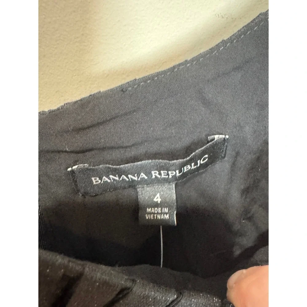 Banana Republic Kali Puff Sleeve Blouse Black Sz‎ 4 NWT
